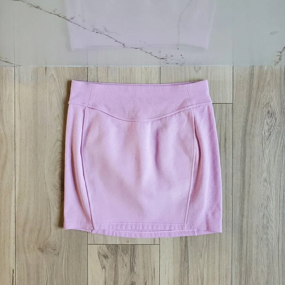 Lululemon Skirt Womens M Vitapink Scuba High-Rise French‎ Terry Mini W8ALSS